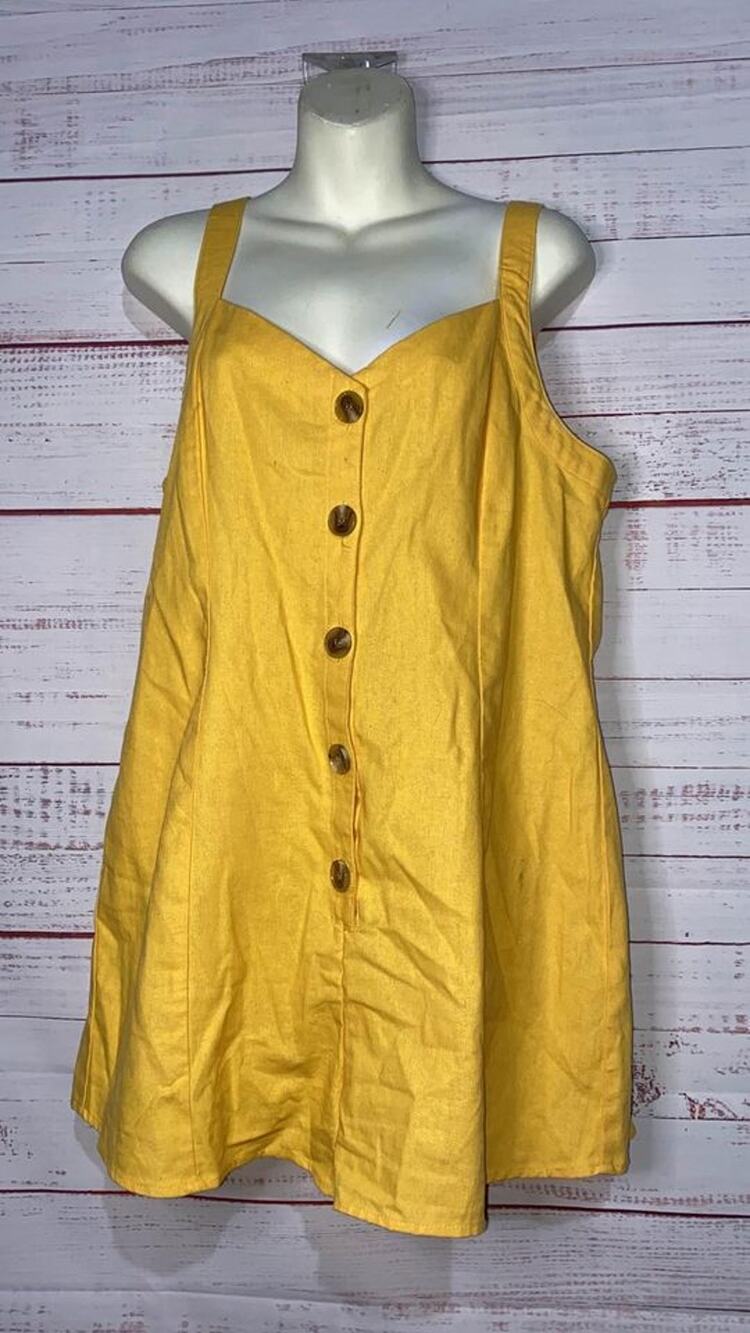 Yellow Wonderly Linen Romper Large